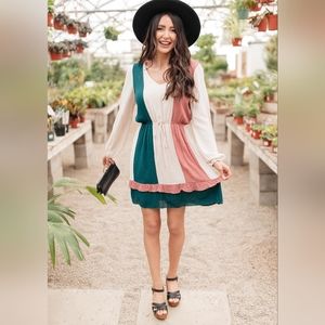 New! Gorgeous Colorblock Boutique Dress